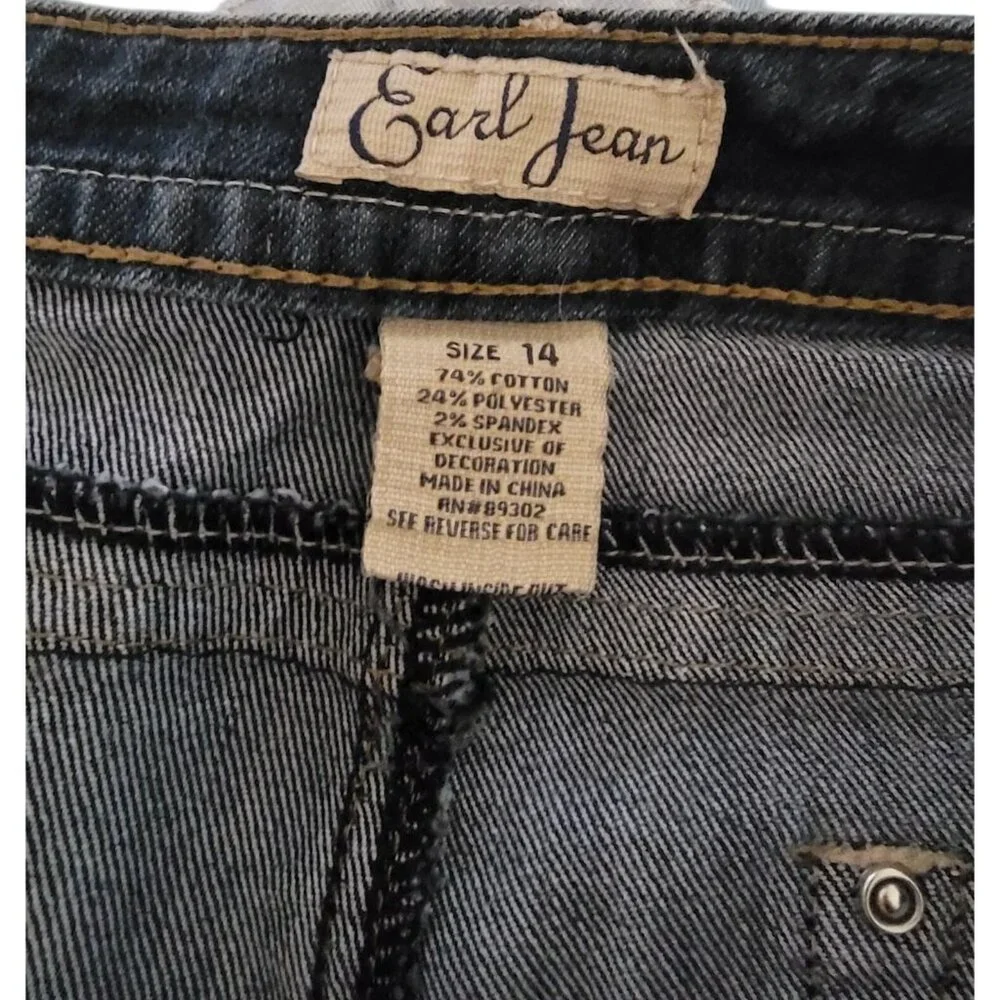 Earl Jean Womens Bootcut Embellished Jeans Size 14 - Picture 8 of 9